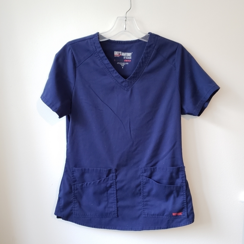 Sz Small Grey's Anatomy Navy Scrub Top by Barco Modern Workwear